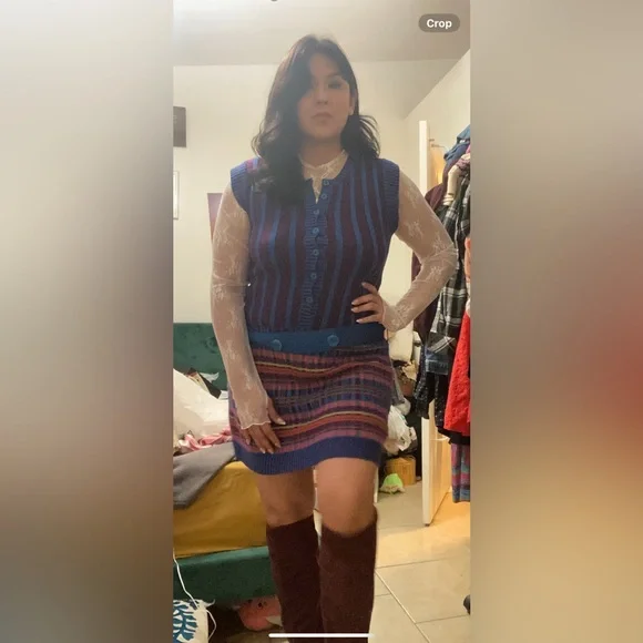 Nanette Lepore Blue and Purple Striped Mini Dress - Picture 11 of 11